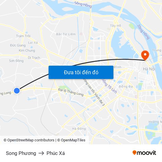 Song Phương to Phúc Xá map