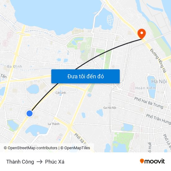 Thành Công to Phúc Xá map