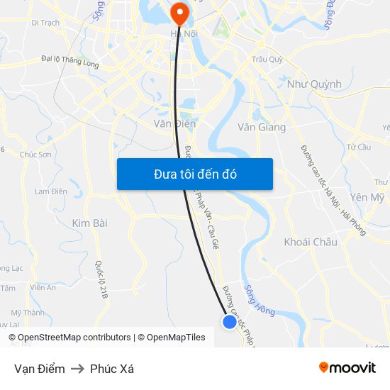 Vạn Điểm to Phúc Xá map