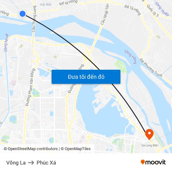 Võng La to Phúc Xá map