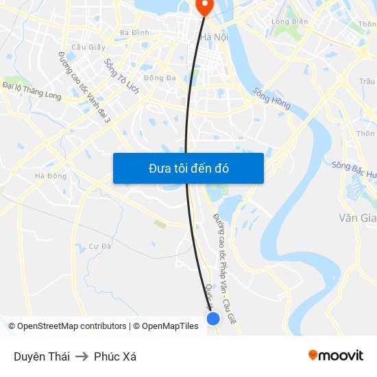 Duyên Thái to Phúc Xá map