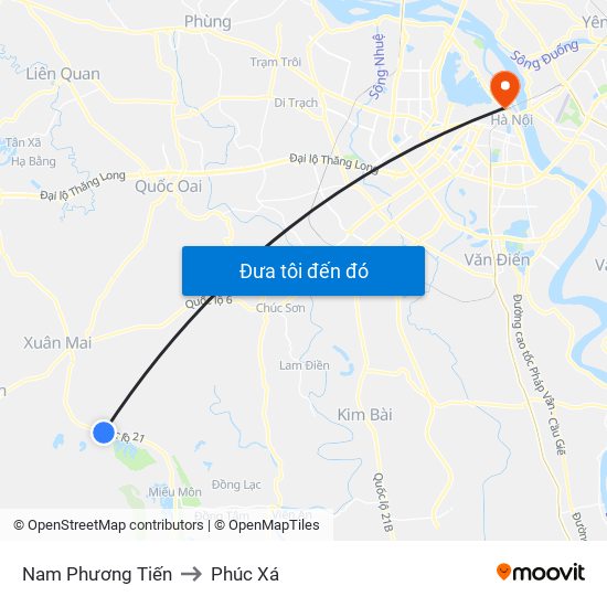 Nam Phương Tiến to Phúc Xá map