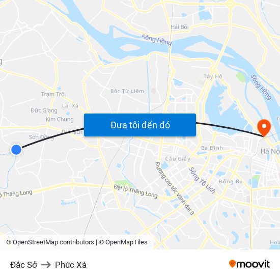 Đắc Sở to Phúc Xá map