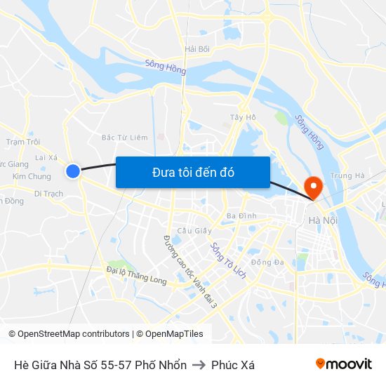 Hè Giữa Nhà Số 55-57 Phố Nhổn to Phúc Xá map