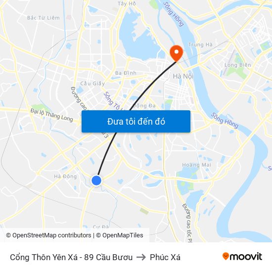 Cổng Thôn Yên Xá - 89 Cầu Bươu to Phúc Xá map