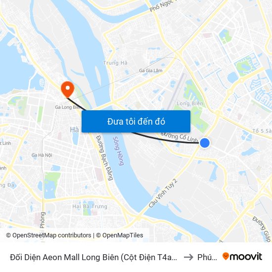 Đối Diện Aeon Mall Long Biên (Cột Điện T4a/2a-B Đường Cổ Linh) to Phúc Xá map