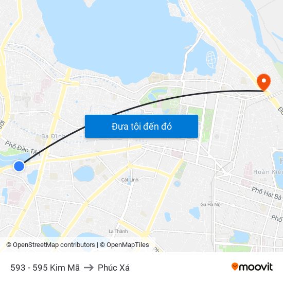 593 - 595 Kim Mã to Phúc Xá map