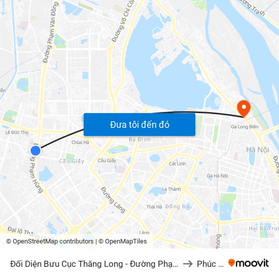 Đối Diện Bưu Cục Thăng Long - Đường Phạm Hùng to Phúc Xá map