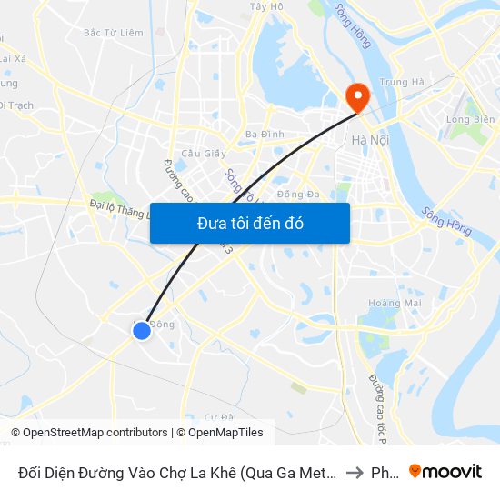 Đối Diện Đường Vào Chợ La Khê (Qua Ga Metro La Khê) - 405 Quang Trung (Hà Đông) to Phúc Xá map