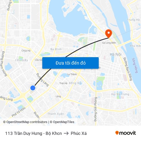 113 Trần Duy Hưng - Bộ Khcn to Phúc Xá map