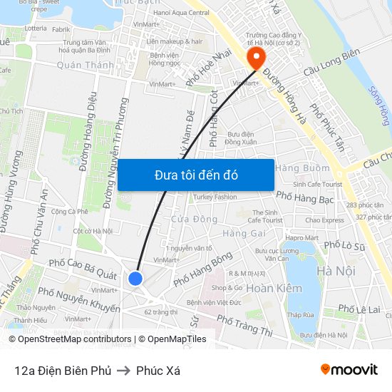 12a Điện Biên Phủ to Phúc Xá map