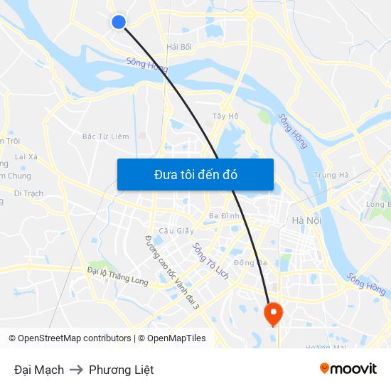 Đại Mạch to Phương Liệt map