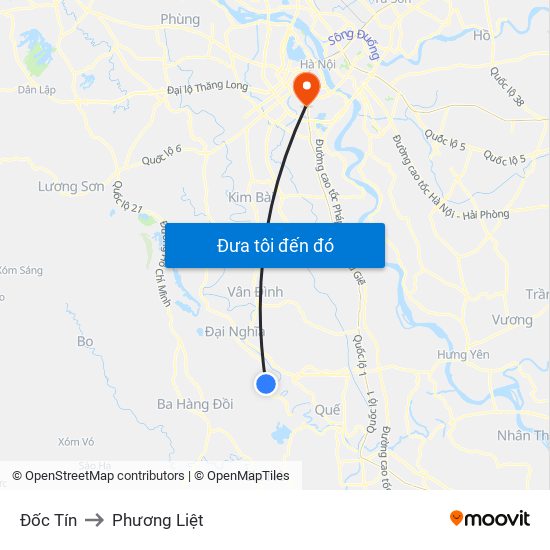 Đốc Tín to Phương Liệt map