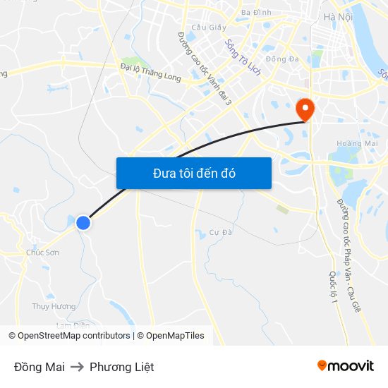 Đồng Mai to Phương Liệt map