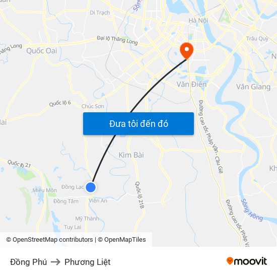Đồng Phú to Phương Liệt map