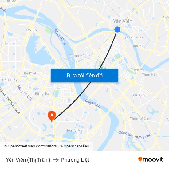 Yên Viên (Thị Trấn ) to Phương Liệt map