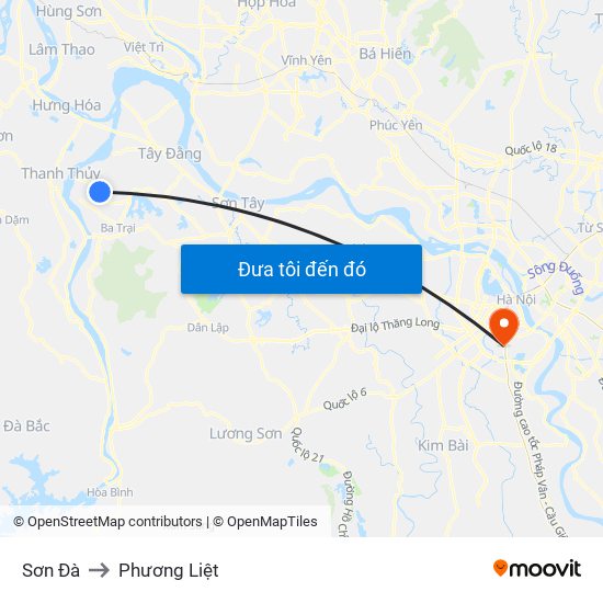 Sơn Đà to Phương Liệt map