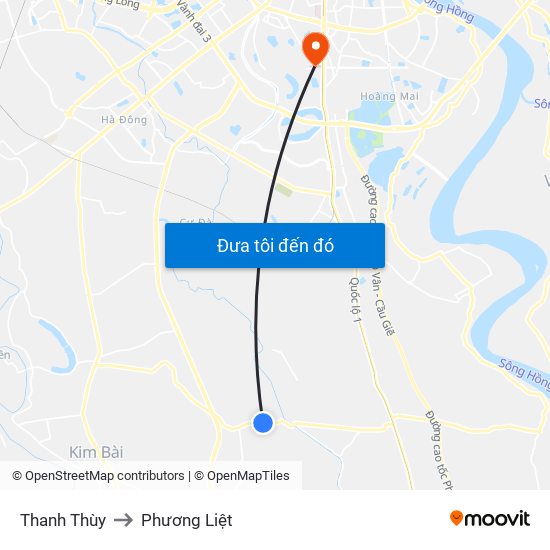 Thanh Thùy to Phương Liệt map