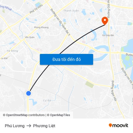 Phú Lương to Phương Liệt map