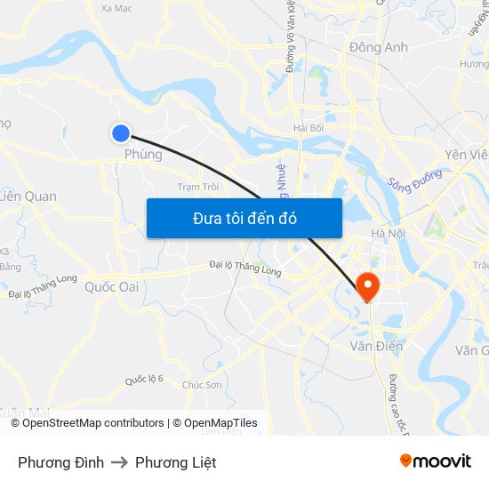 Phương Đình to Phương Liệt map