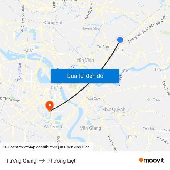 Tương Giang to Phương Liệt map