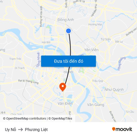 Uy Nỗ to Phương Liệt map