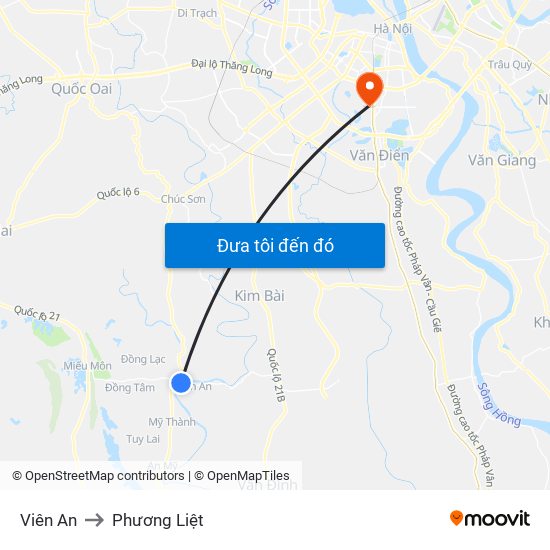 Viên An to Phương Liệt map