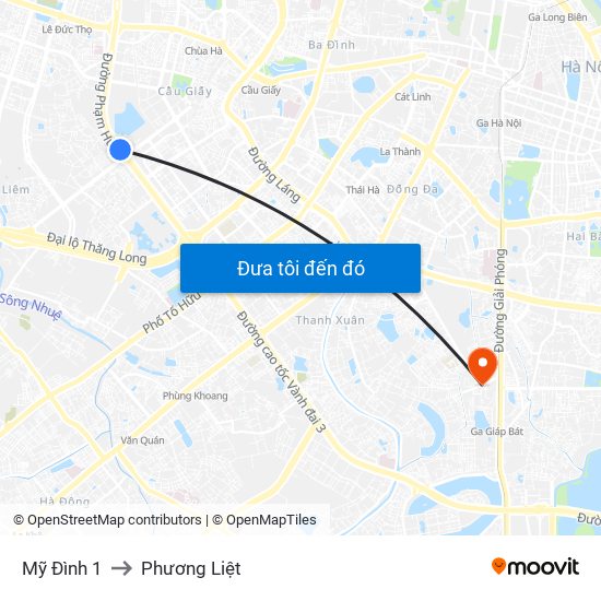 Mỹ Đình 1 to Phương Liệt map