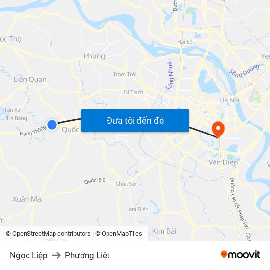 Ngọc Liệp to Phương Liệt map