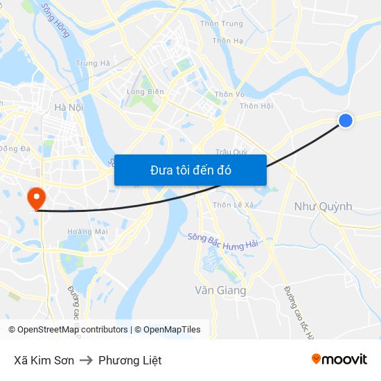 Xã Kim Sơn to Phương Liệt map