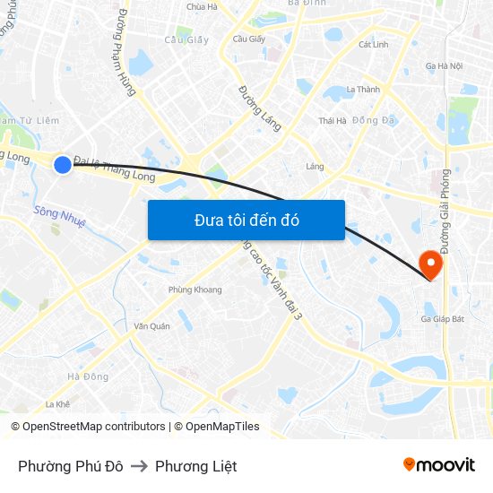 Phường Phú Đô to Phương Liệt map