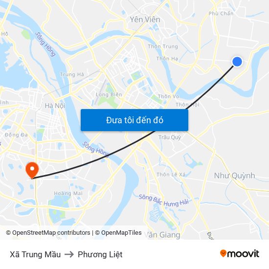 Xã Trung Mầu to Phương Liệt map