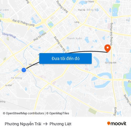 Phường Nguyễn Trãi to Phương Liệt map