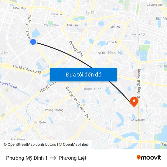 Phường Mỹ Đình 1 to Phương Liệt map