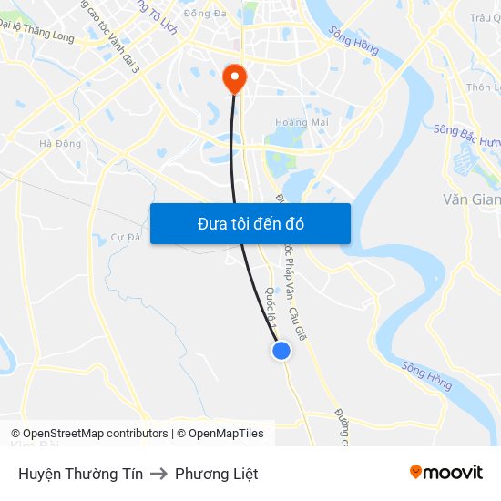 Huyện Thường Tín to Phương Liệt map