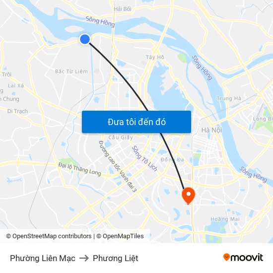 Phường Liên Mạc to Phương Liệt map