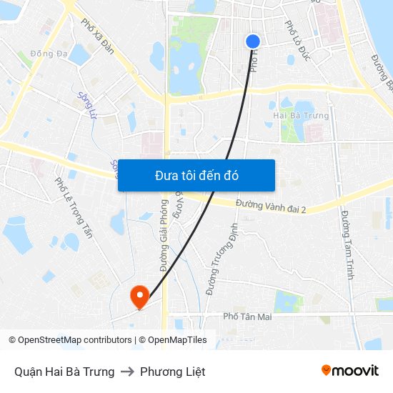 Quận Hai Bà Trưng to Phương Liệt map