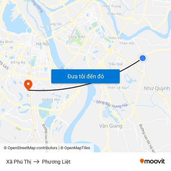 Xã Phú Thị to Phương Liệt map