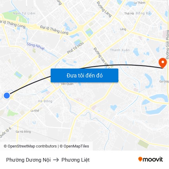 Phường Dương Nội to Phương Liệt map