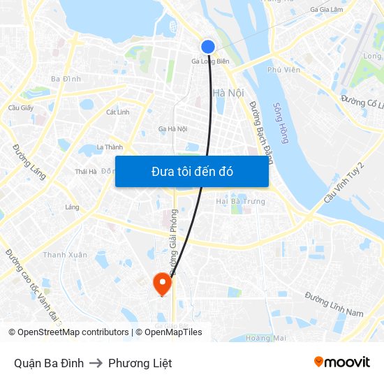 Quận Ba Đình to Phương Liệt map