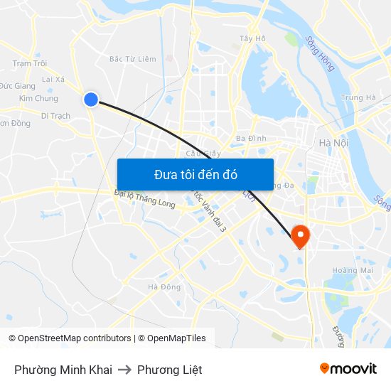 Phường Minh Khai to Phương Liệt map