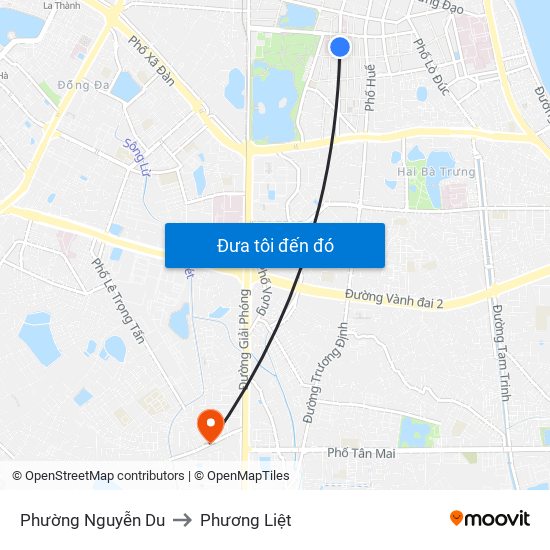 Phường Nguyễn Du to Phương Liệt map