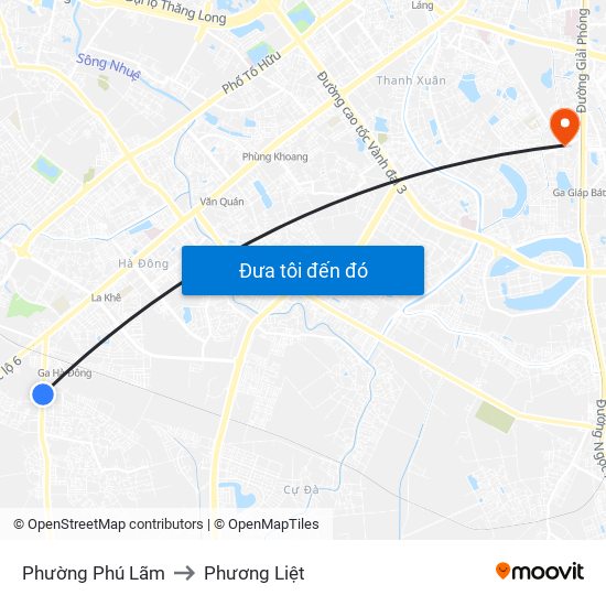 Phường Phú Lãm to Phương Liệt map