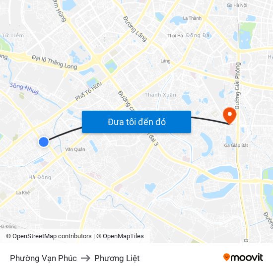 Phường Vạn Phúc to Phương Liệt map