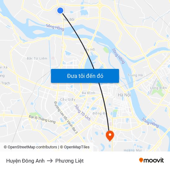 Huyện Đông Anh to Phương Liệt map