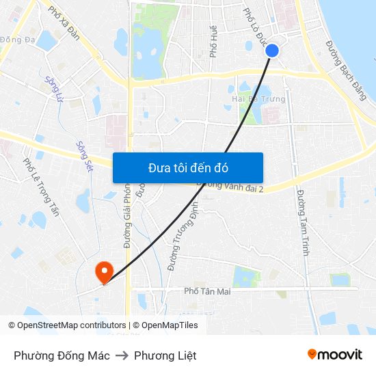 Phường Đống Mác to Phương Liệt map