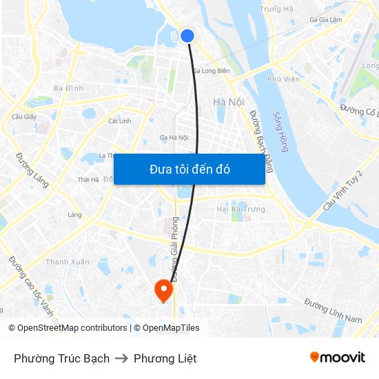 Phường Trúc Bạch to Phương Liệt map