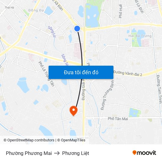 Phường Phương Mai to Phương Liệt map