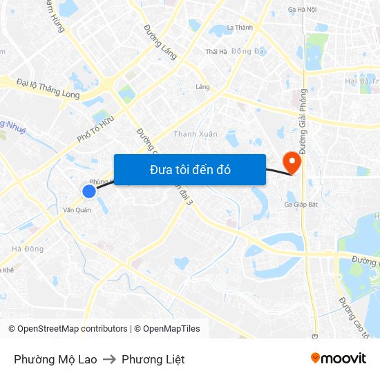 Phường Mộ Lao to Phương Liệt map