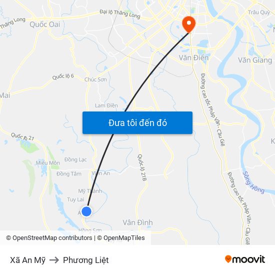 Xã An Mỹ to Phương Liệt map